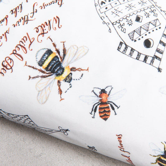 Bee Print Waterproof Picnic Blanket, Recycled Materials, XL